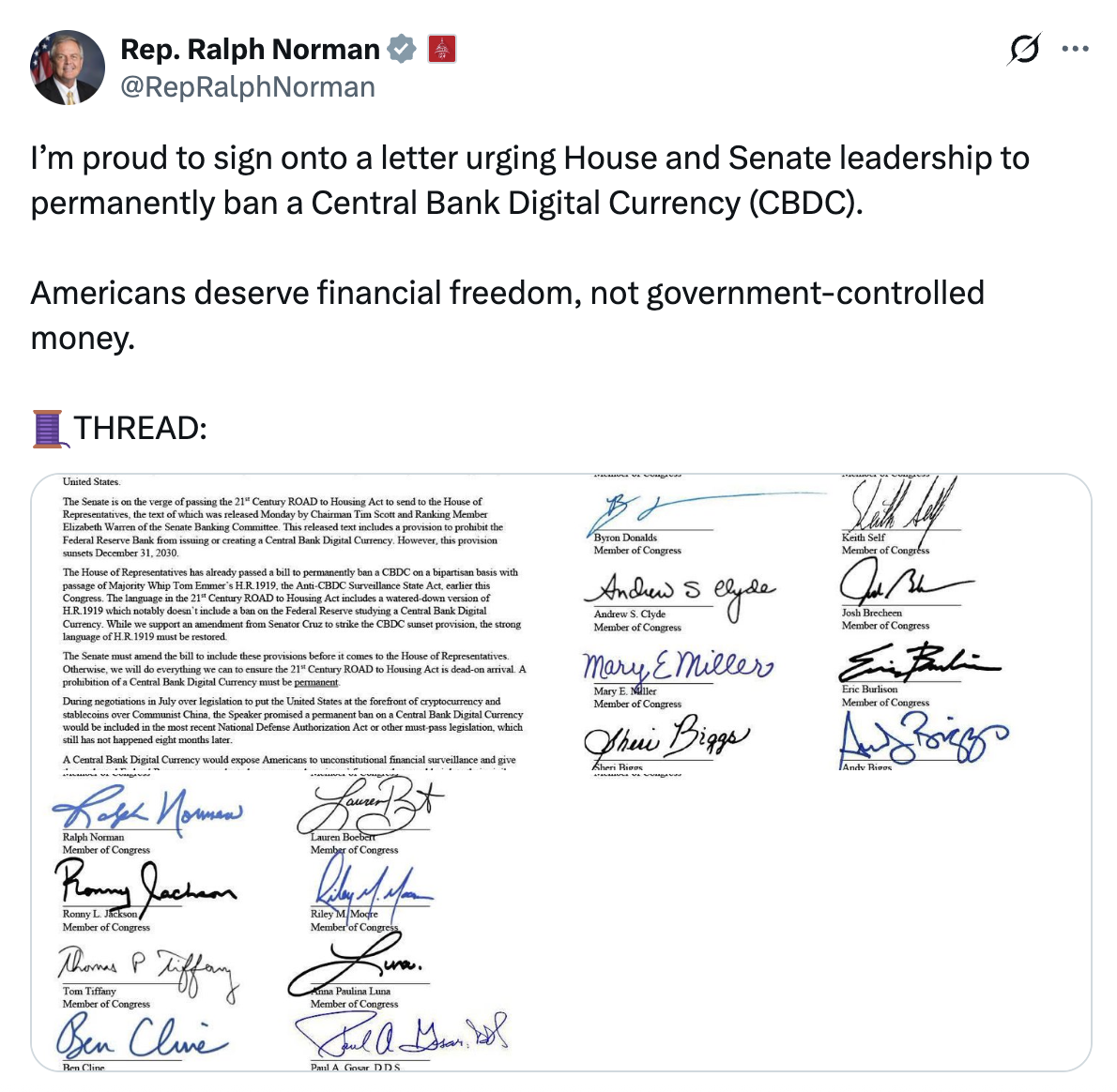 Nghị sĩ Mỹ đưa ý kiến: cấm CBDC tạm thời chưa đủ, phải chặn vĩnh viễn 4 Screenshot at Mar 08 22 56 10