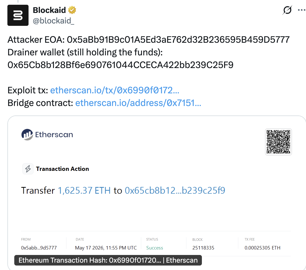 Cầu nối Verus-Ethereum bị khai thác 11.6 triệu USD 4 Screenshot at May 18 15 33 15